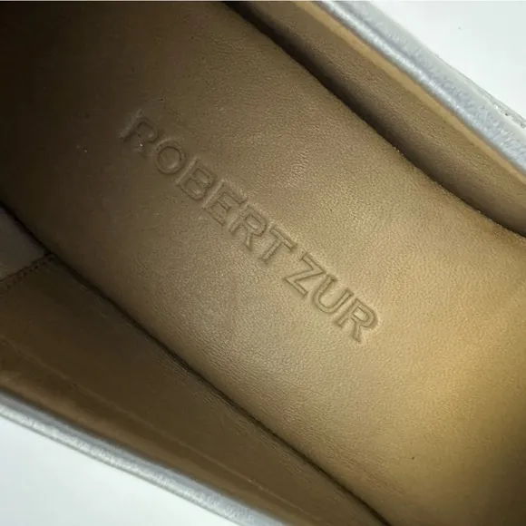 Robert Zur Leather Silver Driving Moccasins