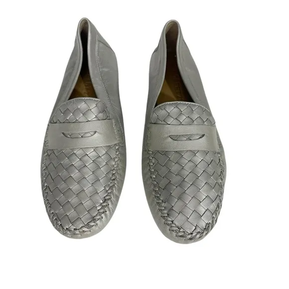 Robert Zur Leather Silver Driving Moccasins
