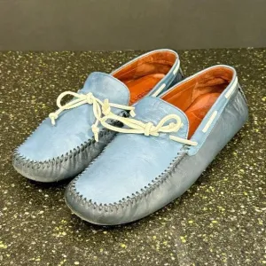 Robert Zur Two Tone Blue Glove Leather Driving Moccasins. Size 10M.
