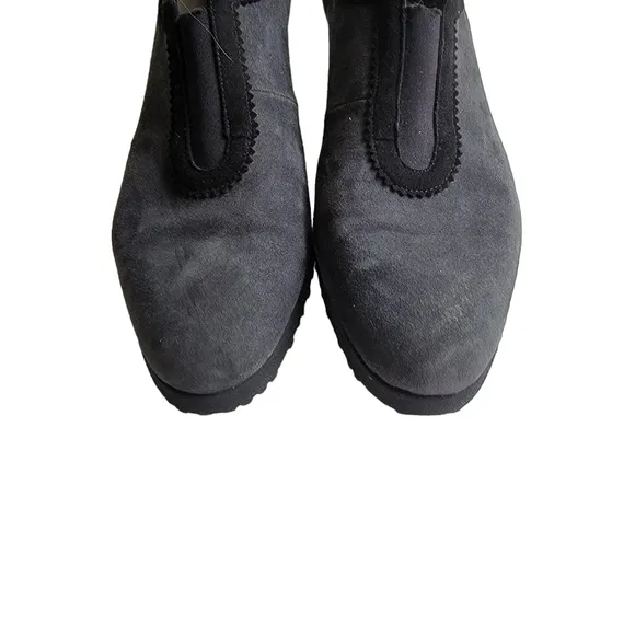 Roberto Botticelli Slate Grey/Black Suede Wedge Rubber Sole Size 40
