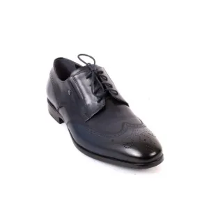 ROBERTO SERPENTINI 15110 Blue Leather Lace-Up Classic Shoes