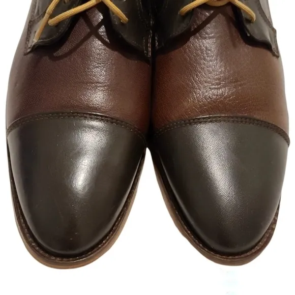 Roberts Mens Brown Oxford Capped All Leather shoes size 26.5