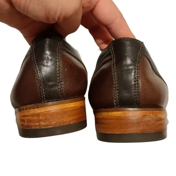 Roberts Mens Brown Oxford Capped All Leather shoes size 26.5