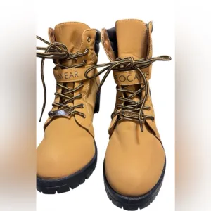 Rocawear synthetic tan lace up boots