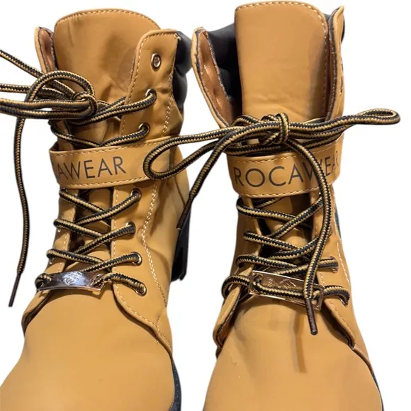 Rocawear synthetic tan lace up boots