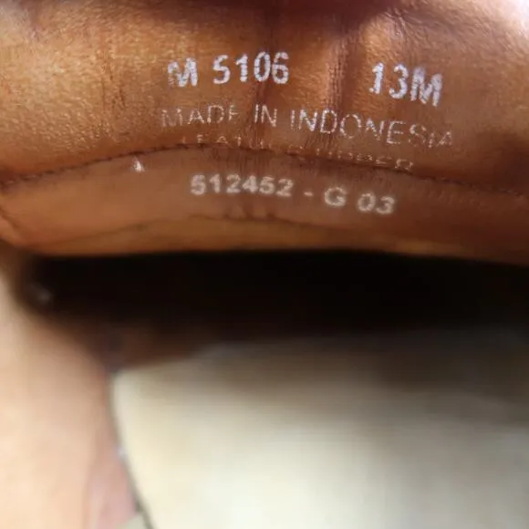 Rockport Boat Shoes Mens 13 Casual Leather Moc Lace Up Brown Classic Lifestyle