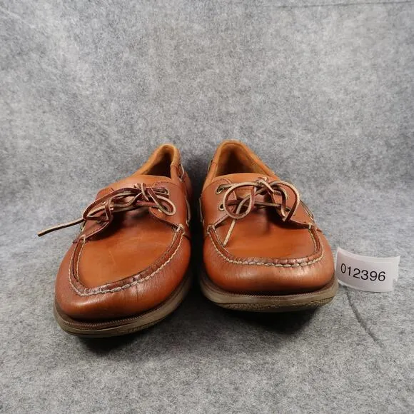 Rockport Boat Shoes Mens 13 Casual Leather Moc Lace Up Brown Classic Lifestyle