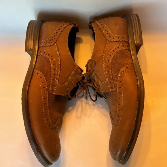 ROCKPORT CG7317 Men’s Wynstin Tan Wingtip Shoes Size 9.5 EUC