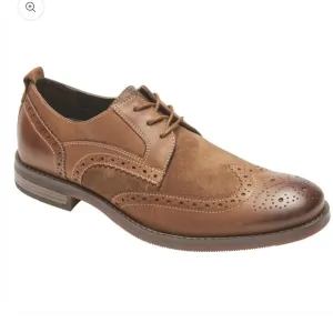ROCKPORT CG7317 Men’s Wynstin Tan Wingtip Shoes Size 9.5 EUC