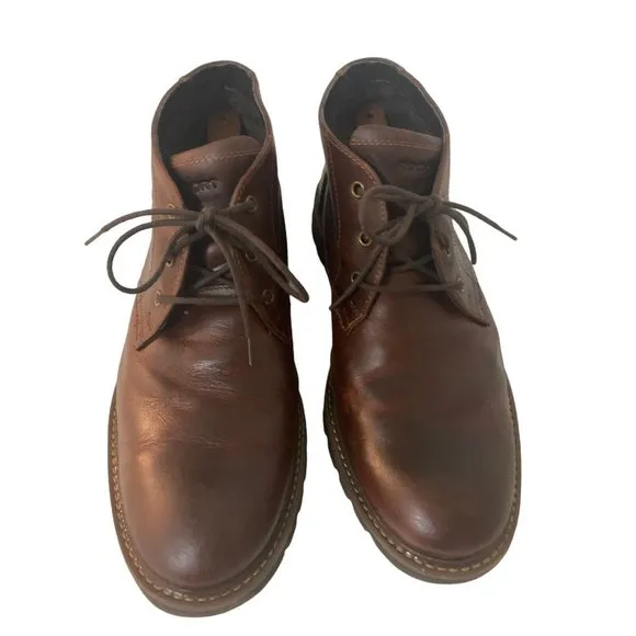 Rockport Men's Soft Leather Chukka Boots Saddle Brown Size 10 CH2749 Lace Up