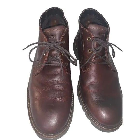 Rockport Men's Soft Leather Chukka Boots Saddle Brown Size 10 CH2749 Lace Up