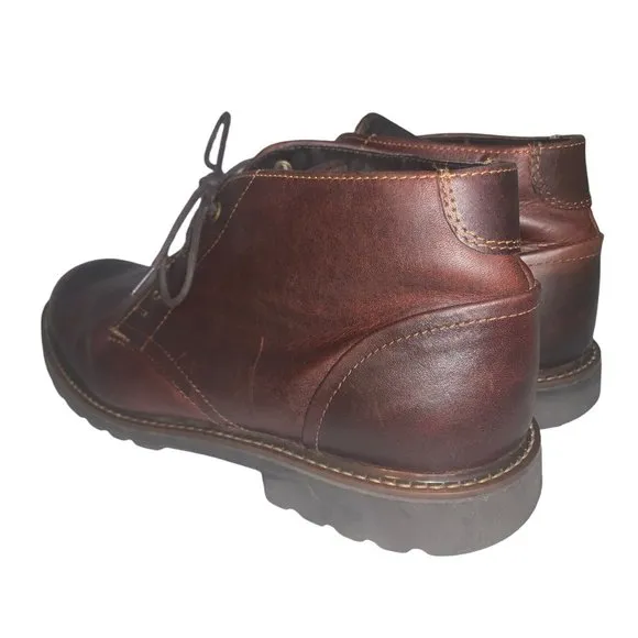 Rockport Men's Soft Leather Chukka Boots Saddle Brown Size 10 CH2749 Lace Up