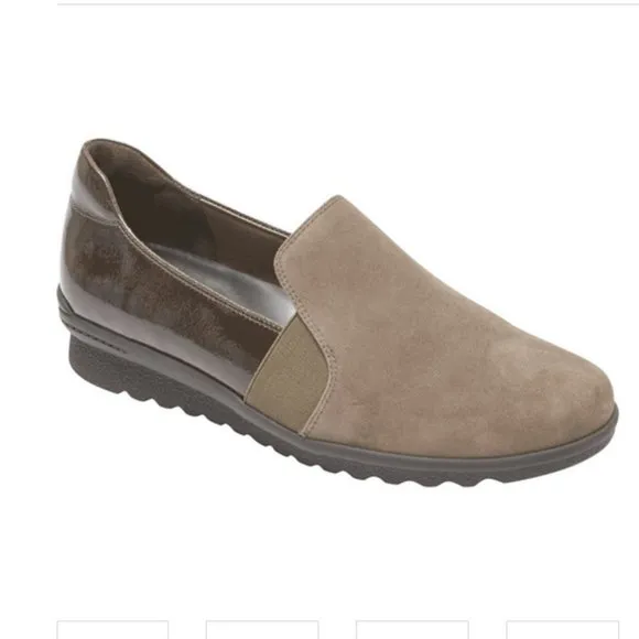 ROCKPORT Olive Suede Slip On Shoes