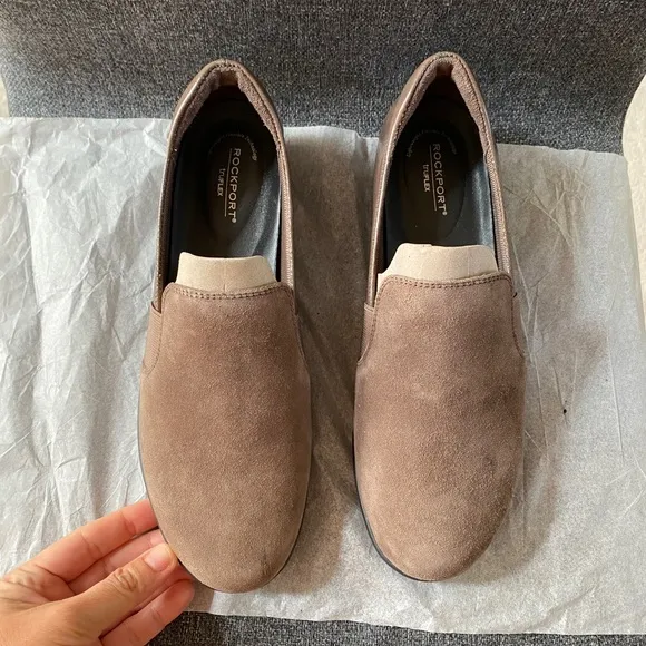 ROCKPORT Olive Suede Slip On Shoes