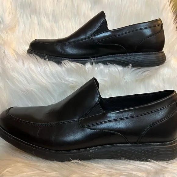 Rockport Shoes Mens Garett  Venetian Loafer Lightweight Sz 11.5  Black Leather