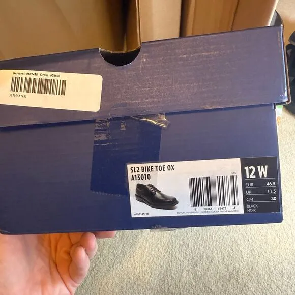Rockport Style Leader 2 Bike Toe Oxford Dress Shoe 12 WIDE Black Lace Up A13010