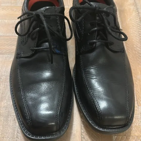Rockport Style Leader2 Bike Toe Black Leather Lace-Up Oxford Dress Shoes
