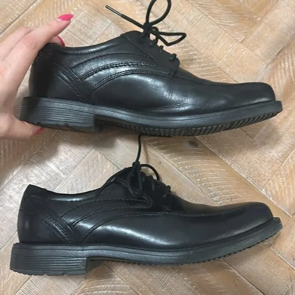 Rockport Style Leader2 Bike Toe Black Leather Lace-Up Oxford Dress Shoes