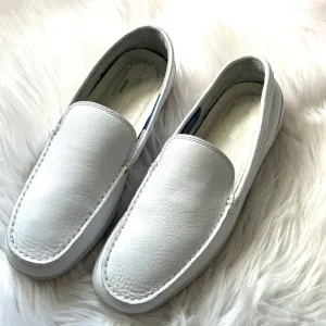 ROCKPORT•white leather walking loafer slip on shoes 6.5 NWOT
