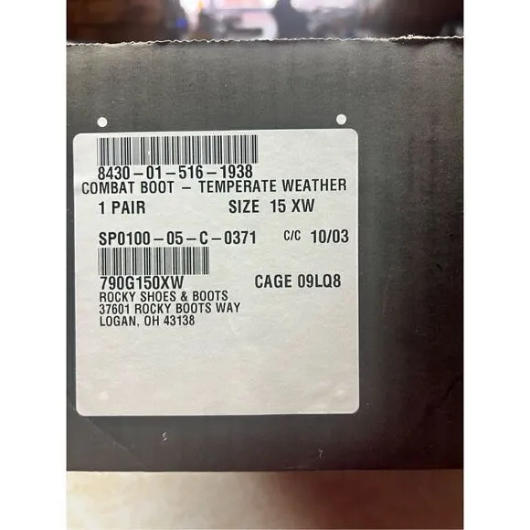 Rocky Combat Boots Gortex Sz 15 Extra Wide SP0100-05-C-0371 NWB