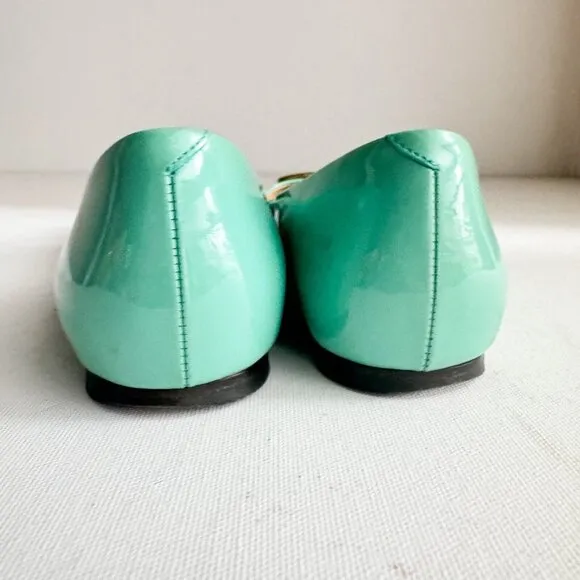Roger Vivier Sea-foam Green Classic Buckle Accent Pointy Toe Flats  36.5