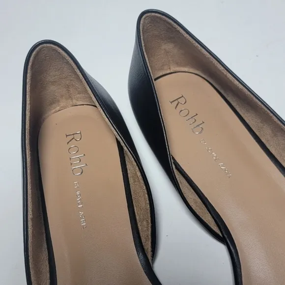 ROHB By Joyce Azria Black pointy toe D'Orsay ballerina flats NWOT. size …
