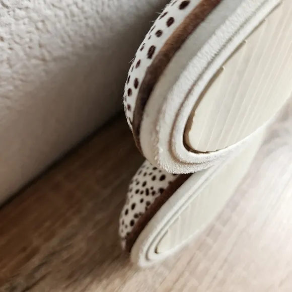 ROLLIE Lightweight Derby Lace Up Flat Oxfords in Snow Leopard Calf Hair 38