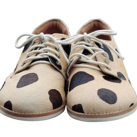 Rollie Nation Rollie Derby Pony Hair Leather Polka Dot Loafer Lace Shoe SZ 37/6
