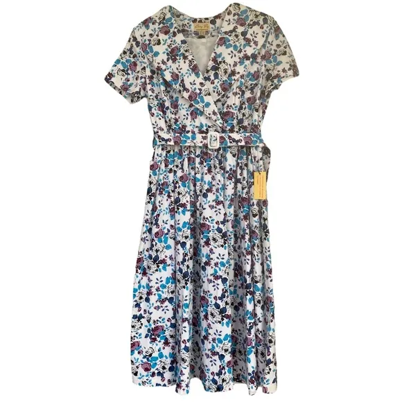 Romantic Floral Swing Tea Dress Lindy Bop Elenora RARE Vintage Retro 50’s Pin Up