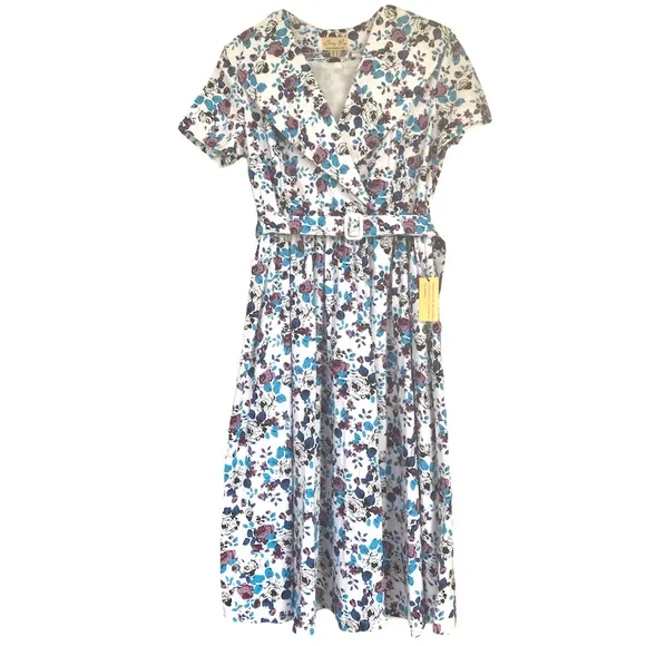 Romantic Floral Swing Tea Dress Lindy Bop Elenora RARE Vintage Retro 50’s Pin Up
