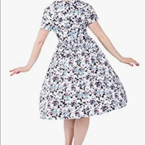 Romantic Floral Swing Tea Dress Lindy Bop Elenora RARE Vintage Retro 50’s Pin Up