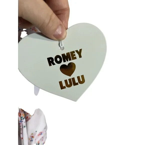 Romey Loves Lulu Sweatshirt Kid 10Y White Crew Pullover Donut Sprinkles Preppy