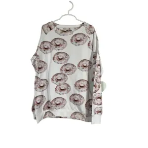 Romey Loves Lulu Sweatshirt Kid 10Y White Crew Pullover Donut Sprinkles Preppy