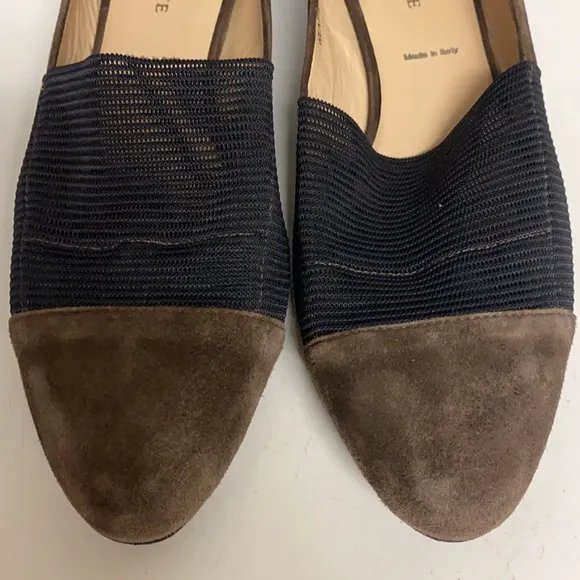 Ron White Slip On Shoes Suede Mesh Toe Italy Sz 40