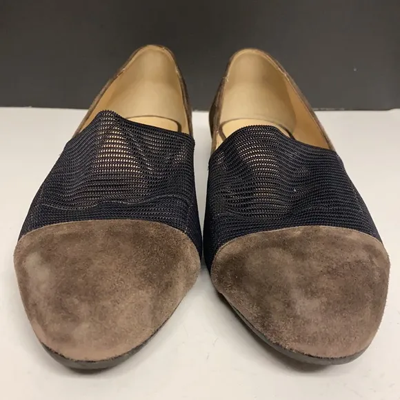 Ron White Slip On Shoes Suede Mesh Toe Italy Sz 40