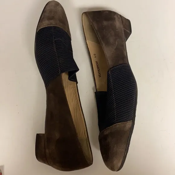 Ron White Slip On Shoes Suede Mesh Toe Italy Sz 40