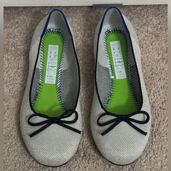 Rothy’s | Ballet Flats Round Toe Silver Sz 7.5