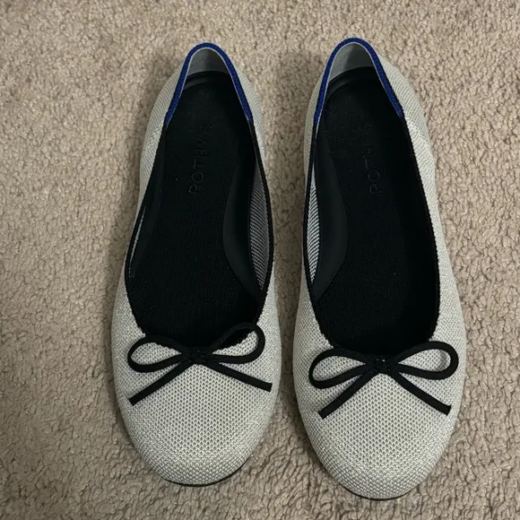 Rothy’s | Ballet Flats Round Toe Silver Sz 7.5