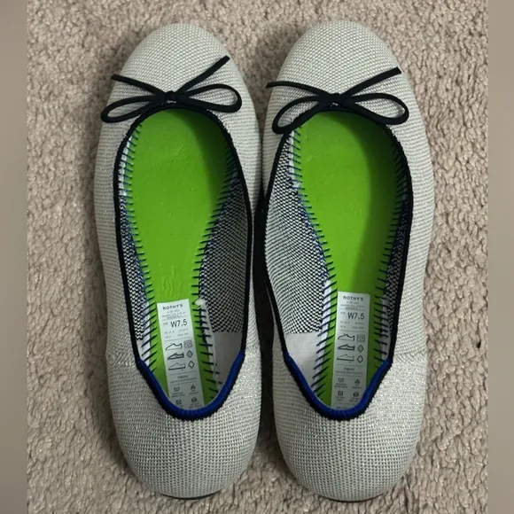 Rothy’s | Ballet Flats Round Toe Silver Sz 7.5