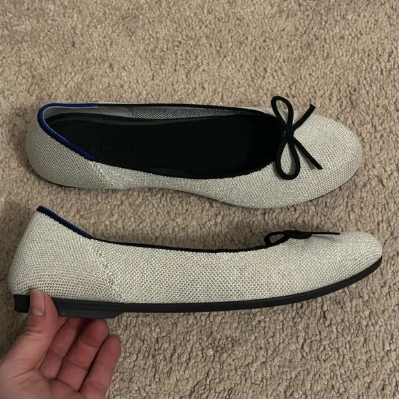Rothy’s | Ballet Flats Round Toe Silver Sz 7.5