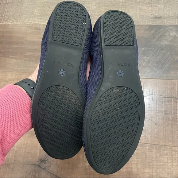 Rothy's Bavy Blue Round Toe Ballet Flats Size 7