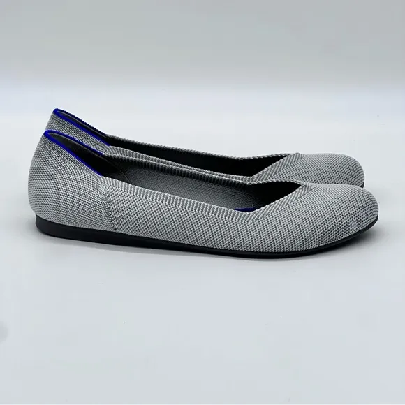 Rothy’s Birdseye Flax Round Toe Flats. Size 8.5