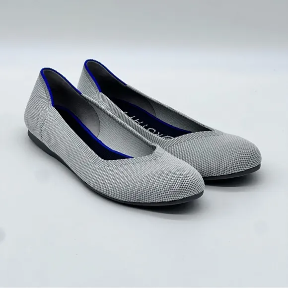 Rothy’s Birdseye Flax Round Toe Flats. Size 8.5
