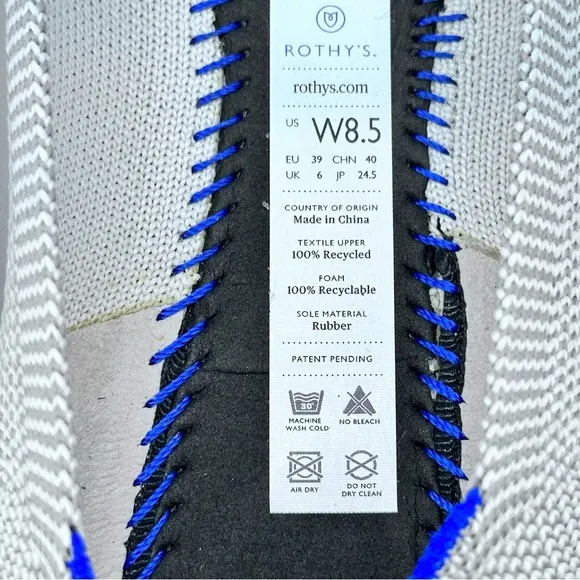 Rothy’s Birdseye Flax Round Toe Flats. Size 8.5