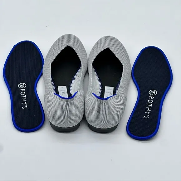 Rothy’s Birdseye Flax Round Toe Flats. Size 8.5