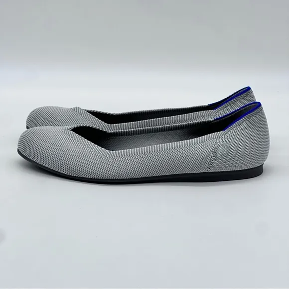 Rothy’s Birdseye Flax Round Toe Flats. Size 8.5