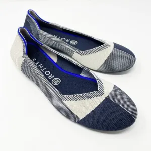 Rothy’s Black and Gray Plaid The Flat Round Toe Ballet Flats Women's Size 9 EUC