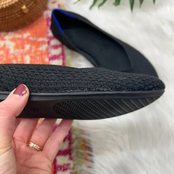 Rothy's Black Lightweight Knit Slip On Honeycomb Round Toe Flats 8.5