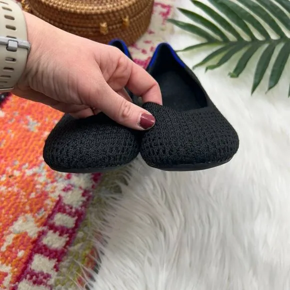Rothy's Black Lightweight Knit Slip On Honeycomb Round Toe Flats 8.5