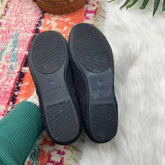 Rothy's Black Lightweight Knit Slip On Honeycomb Round Toe Flats 8.5